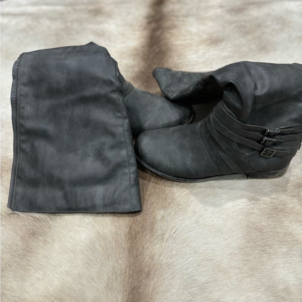 Gray JustFab Colette Women Tall Boot Size 9